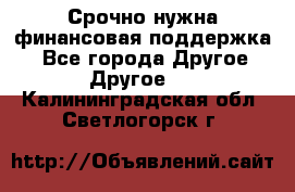 Срочно нужна финансовая поддержка! - Все города Другое » Другое   . Калининградская обл.,Светлогорск г.